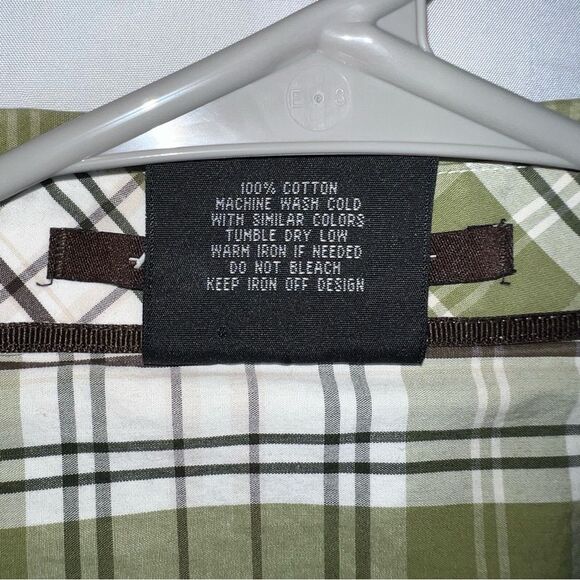 Southpole Men's Button Up Green Plaid Relaxed Fit Shirt 0627 - Picture 7 of 10